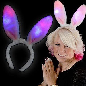 1019-001 LED Haarreif Plüsch Bunny