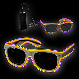 0775-077 EL Neon Brille gelb lila