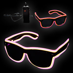 0775-078 EL Neon Brille gelb pink