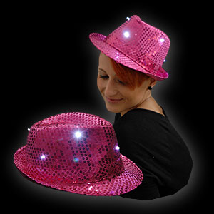 0814-017 LED PAILLETTEN HUT PINK